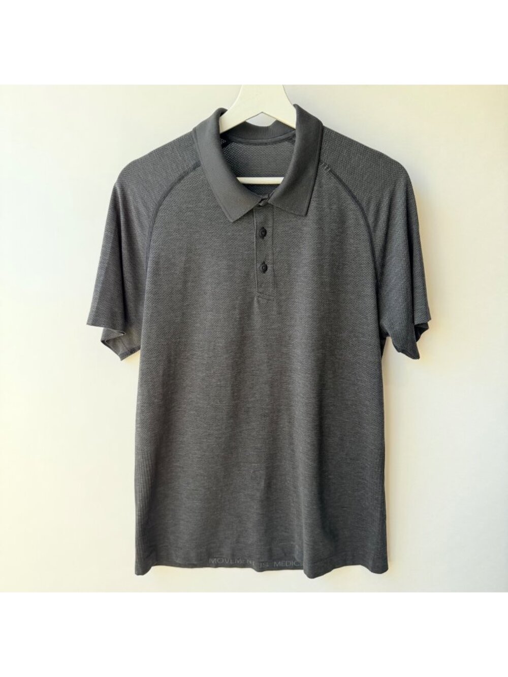 Lululemon Men’s 4 Gray Textured Performance Golf Polo Movement Is Medicine J230*